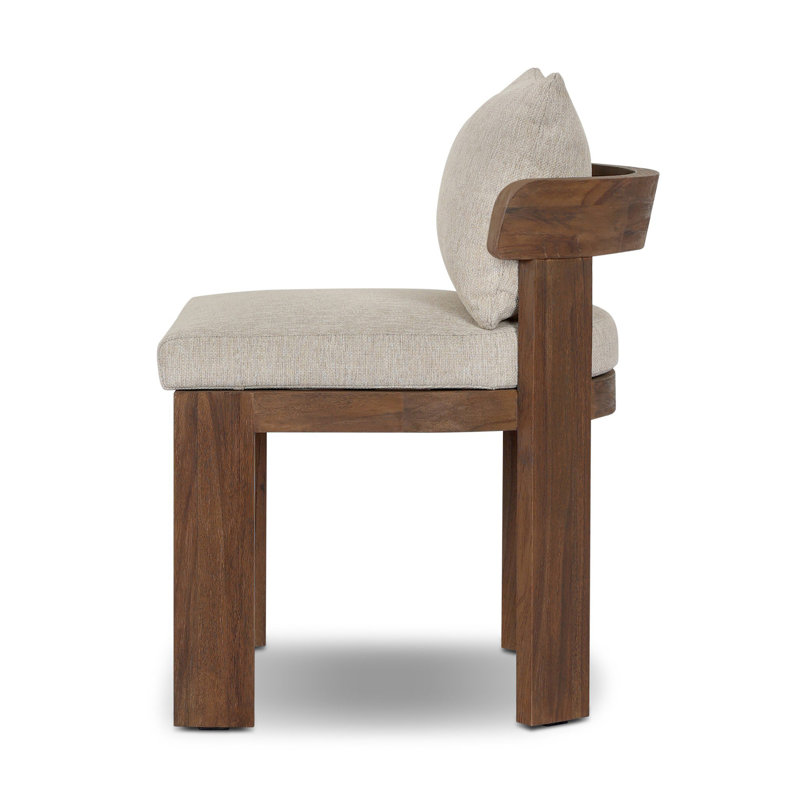 Jackson Outdoor Teak Dining Side Chair, Ellor Beige