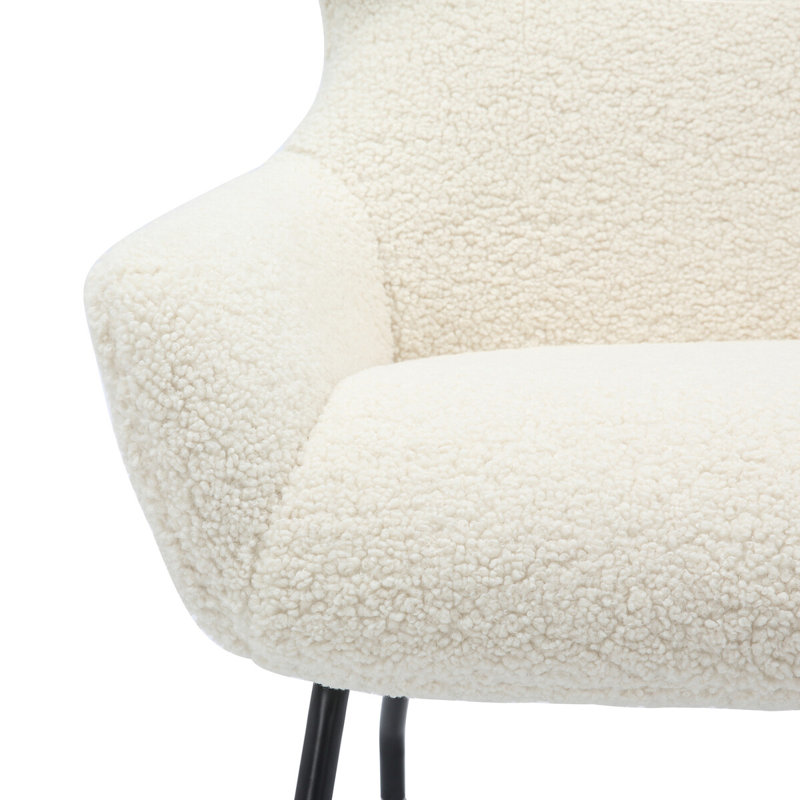 Tishkevich Upholstered Swivel Accent Chair with Footstool, Cream