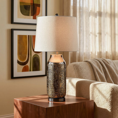 Ceramic Table Lamp - Kochi Bronze - White Shade