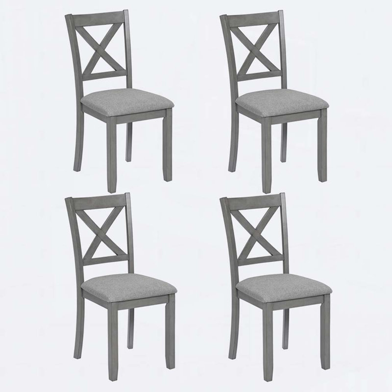 Chaises de cuisine avec siège rembourré, chaise d'appoint pour la salle à manger, Gris