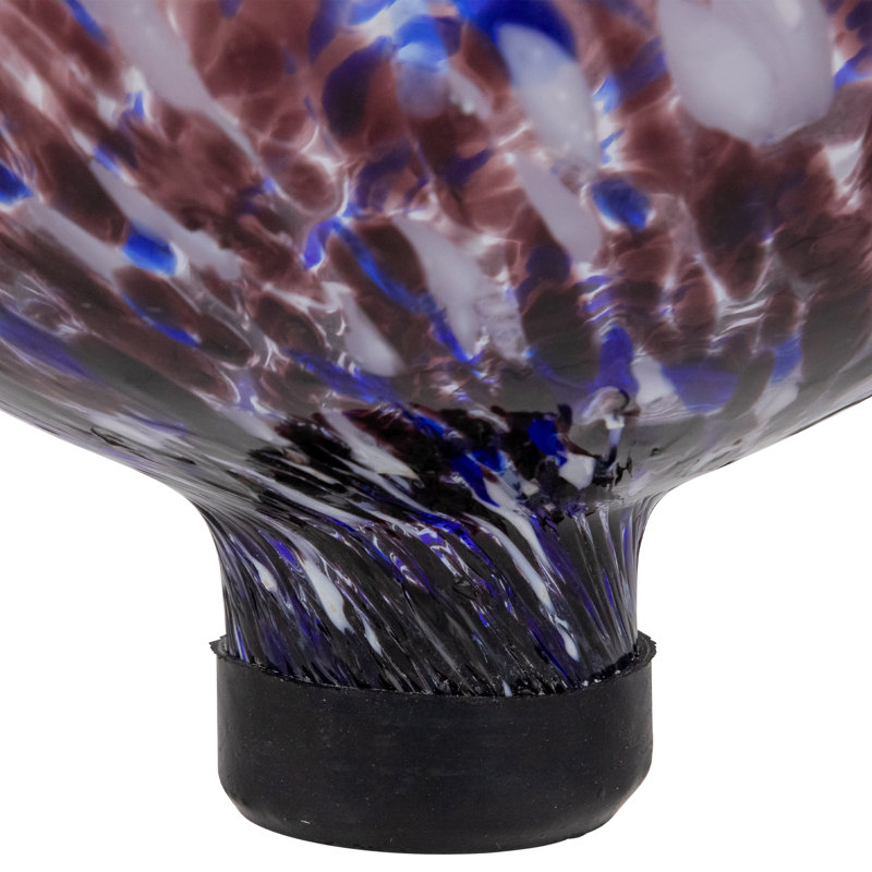 Purple and White Swirled Glass Garden Gazing Ball, 10 Inches