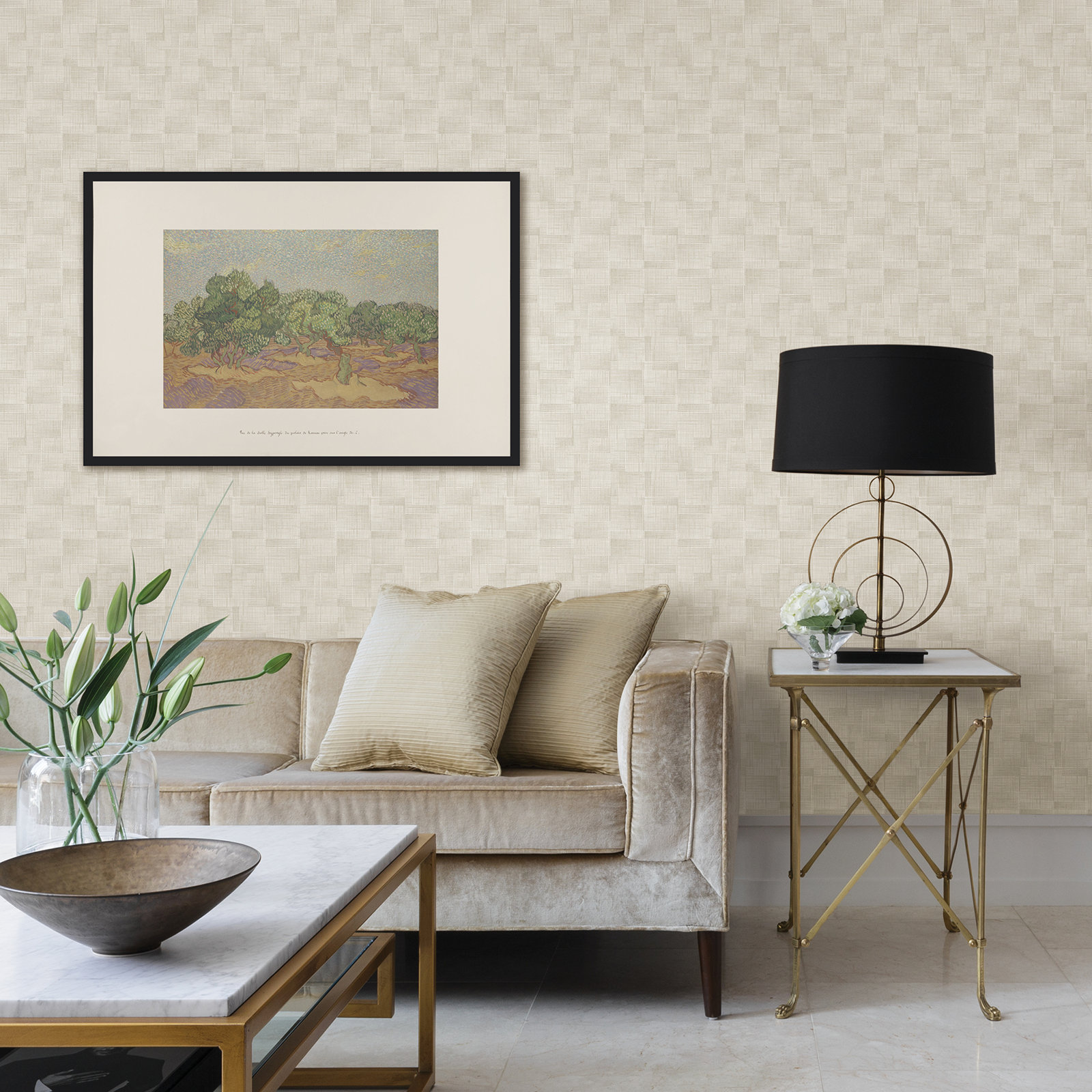 Rayne Modern Geometric Wallpaper, White/Off-White