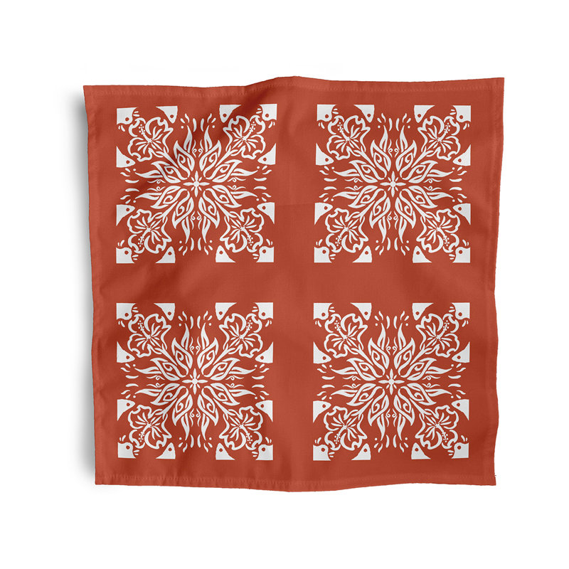 Chickeinno Polyester Geometric Square Napkin, Orange
