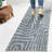 Jossa Abstract Two-Tone Low-Pile Machine-Washable Blue/Cream Rug-454282800