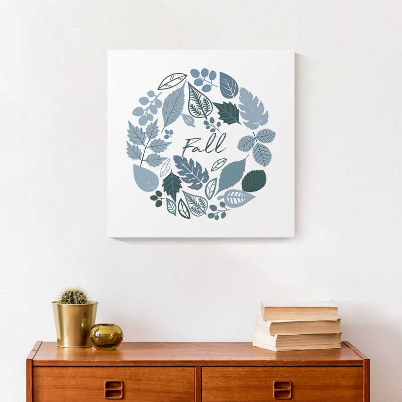 «Blues Fall Wreath», impression sur toile tendue, H 16 po x l 16 po x P 1,25 po