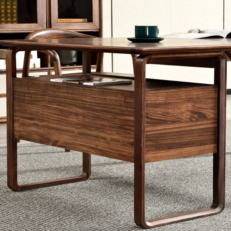 Bureau simple de style européen, H 29,92 po x l 62,2 po x P 34,65 po