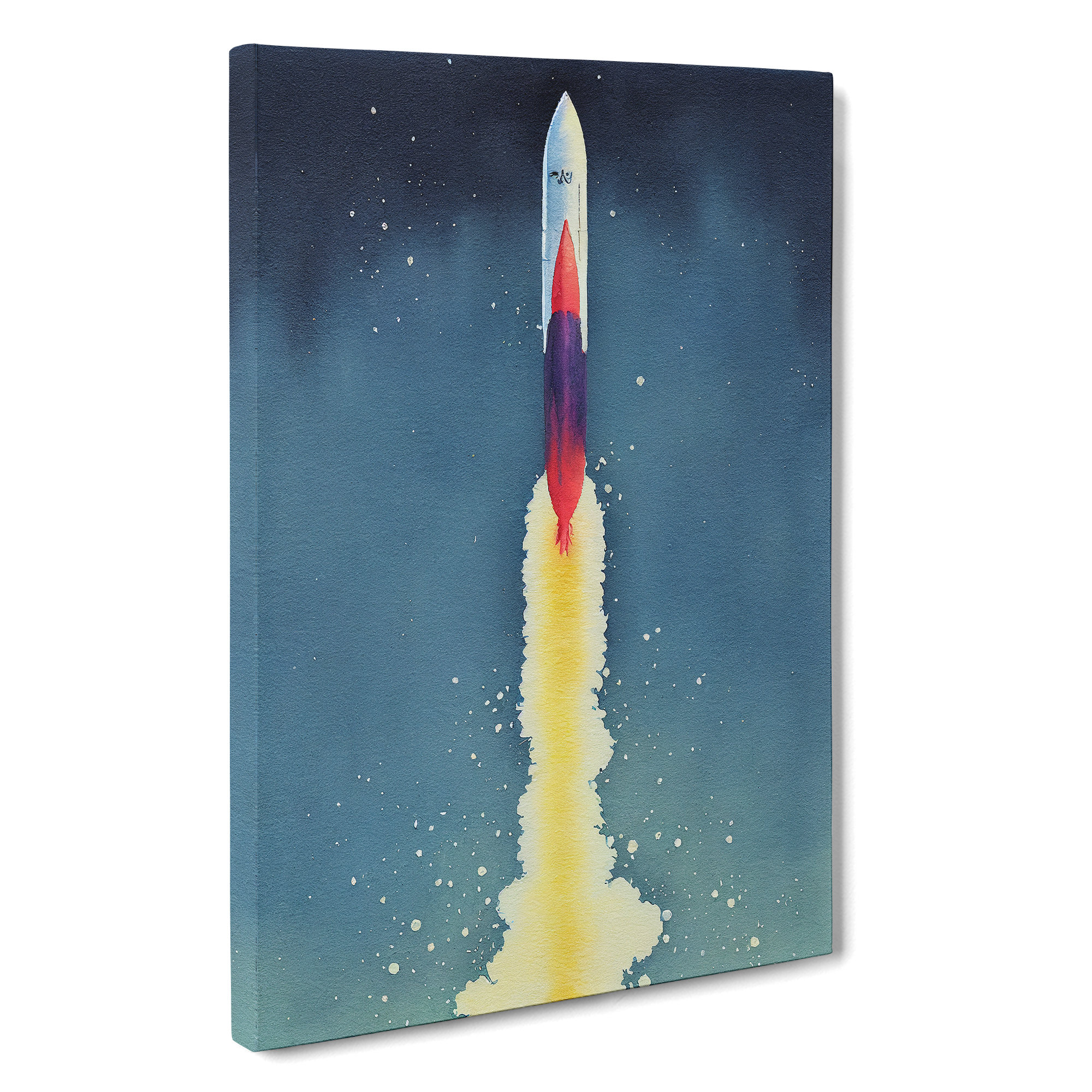 Borough Wharf Entrancing Spaceship Rocket - Wrapped Canvas Painting ...