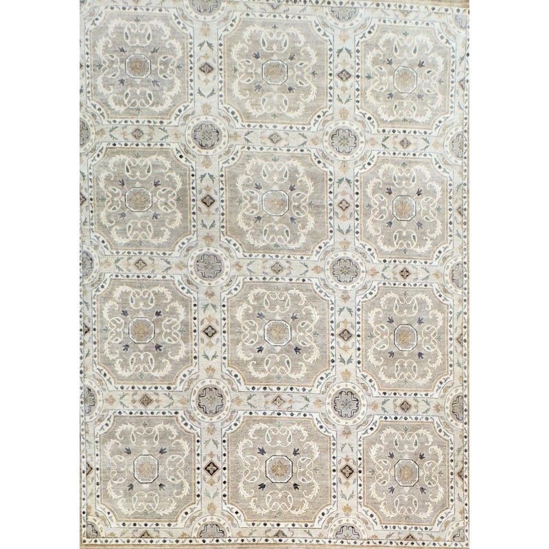 Proprietary Patterns Wool Floral Area Rug in Craven Seaglass, Rectangle 10' x 14'