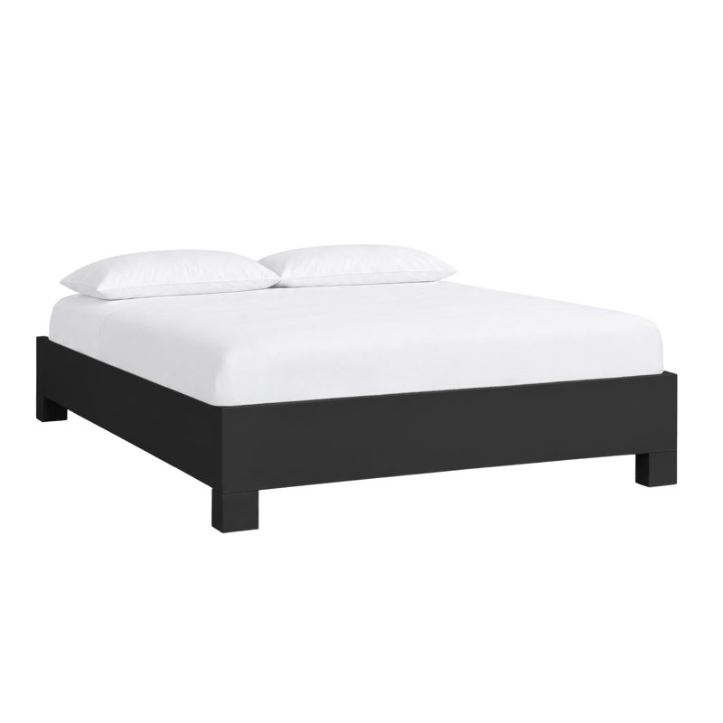 Silas King Platform Bed, Light Blue, Queen, Black