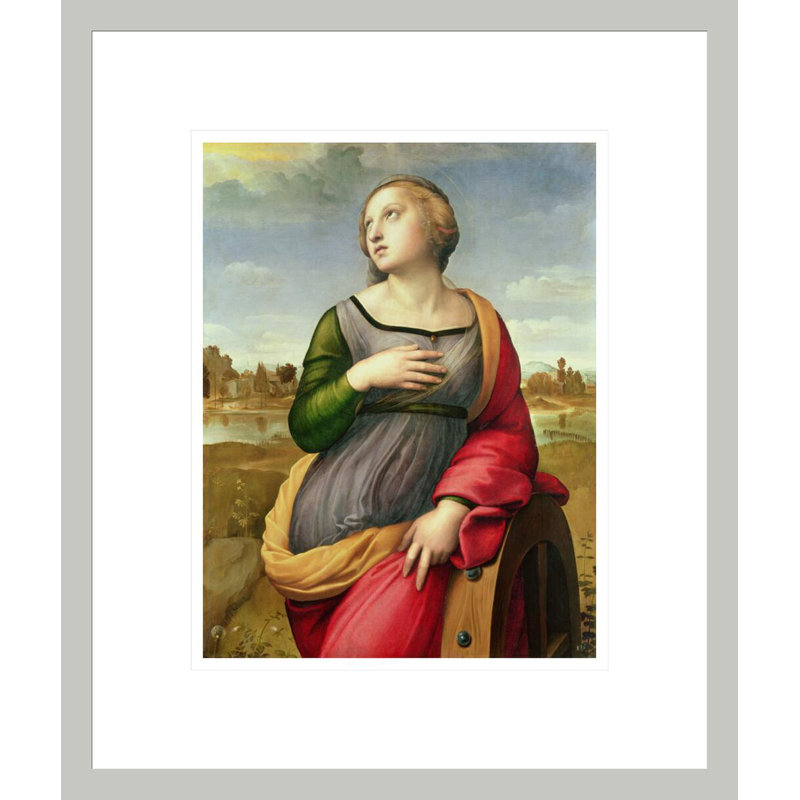«St. Catherine of Alexandria» par Raphael, impression giclée encadrée, 16.25" H x 13.75" W
