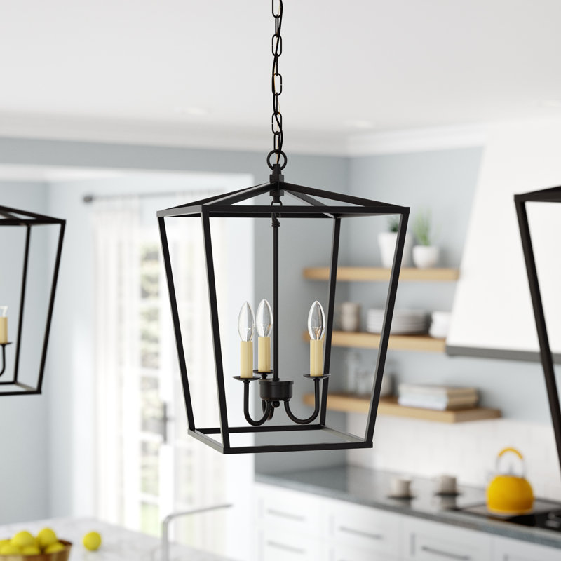 Luminaire suspendu en métal à 3 lumières à intensité variable Finnick, Noir