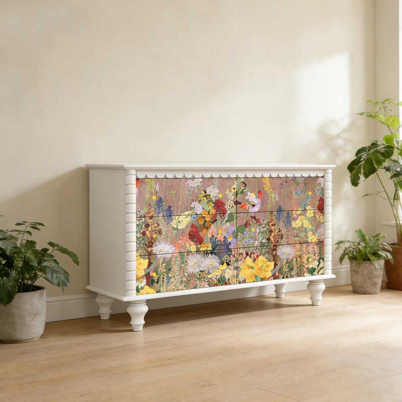 Commode d'entrée Mid-Century en bois massif, Blanc