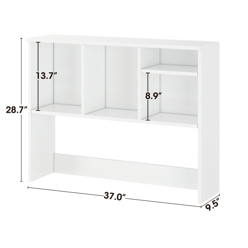 Ebern Designs Desk Bookshelf, Office Desktop Storage Rack Wood Display Shelf, (2 Shelves) 28.7" H x 37" W x 9.5" D