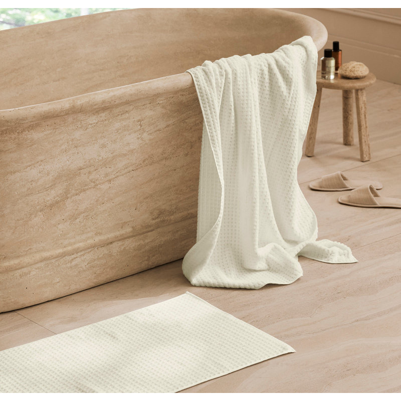 Turkish Waffle Bath Mat, Cream