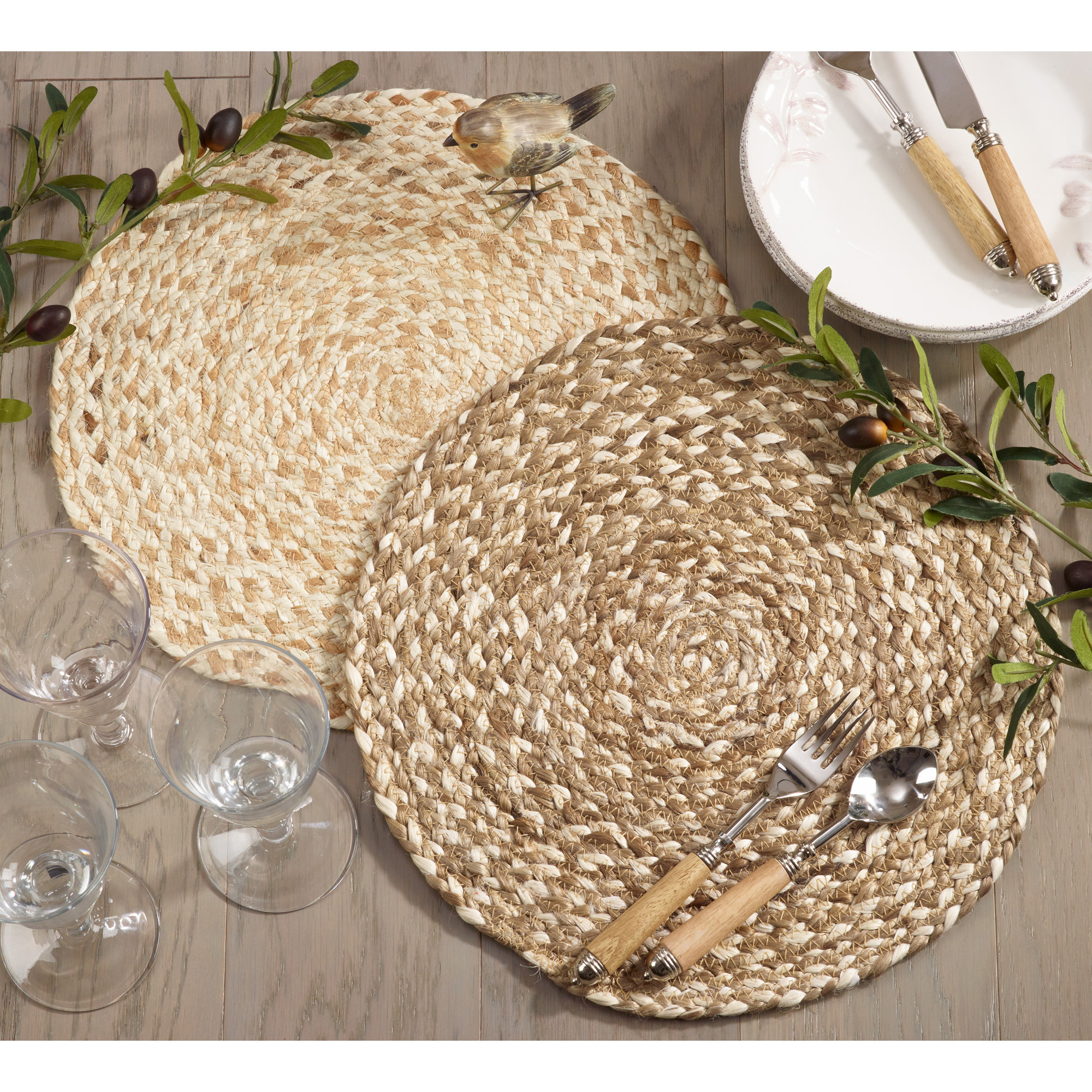Valia Jute Woven 16" Placemat, Natural