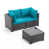 Turquoise Cushion/ Brown Frame