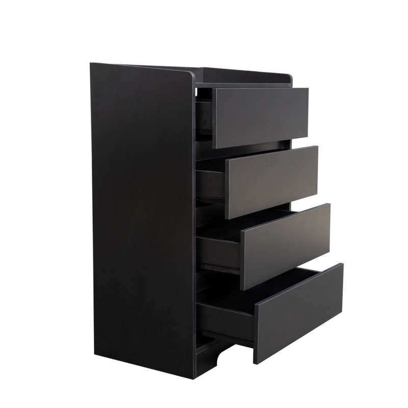 25.59 " W 4 - Drawer Dresser, Black