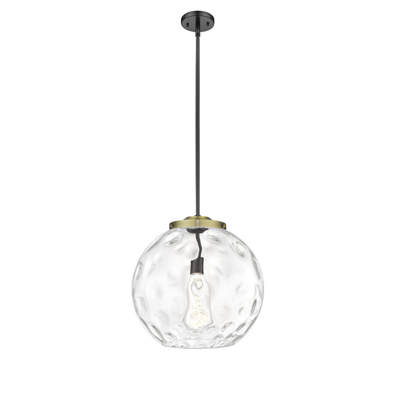 Luminaire sphère suspendu à 1 lumière Ralph, Laiton antique noir