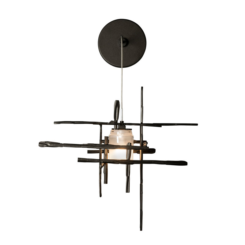 Tura Metal Armed Sconce, Oil Rubbed Bronze, Seeded Clear