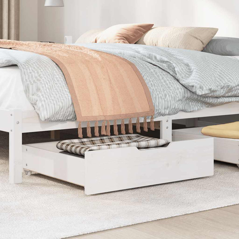 Underbed Storage Drawers, 17 H x 75 L x 55 W cm, White