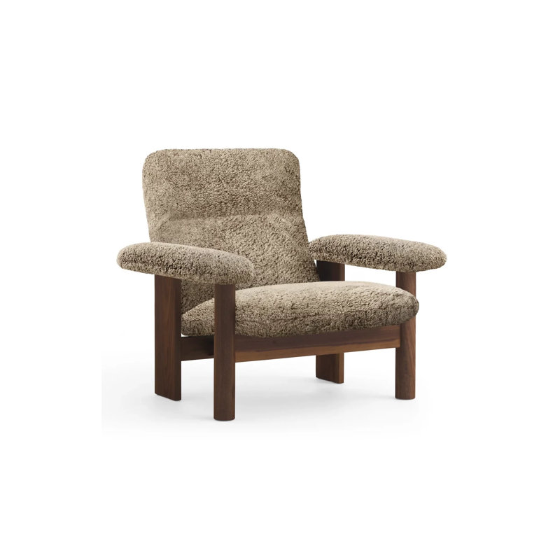 Brasilia Lounge Chair, Natural Oak, Sheepskin Sahara