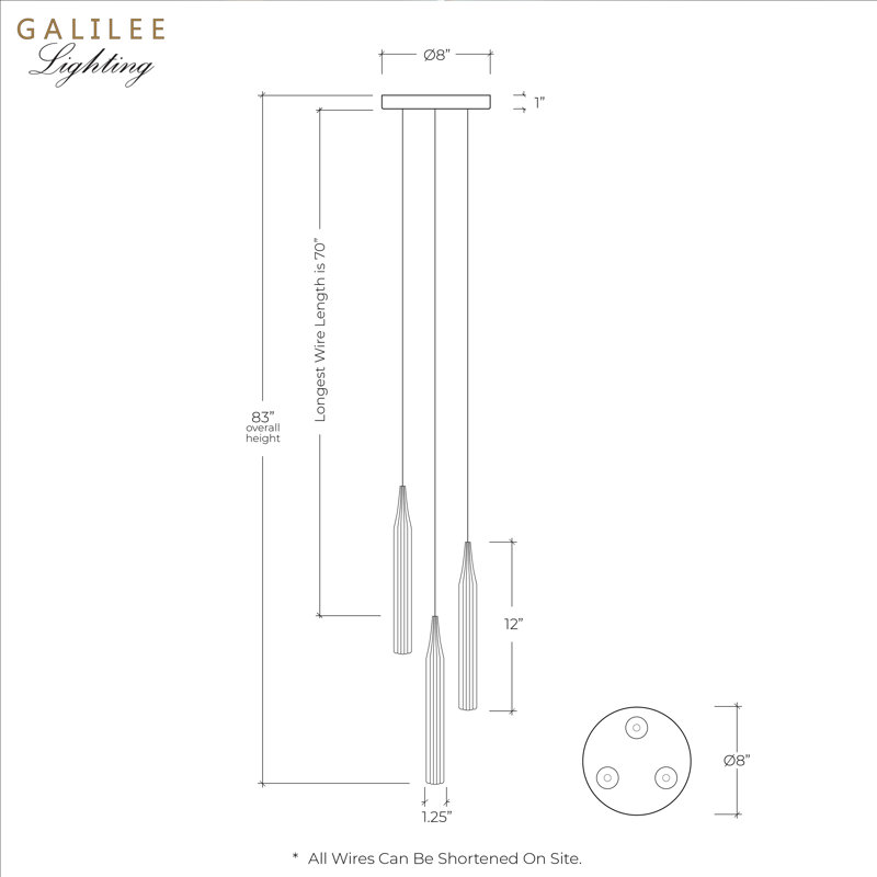 Mont Blanc 3 Lights Chandelier, White