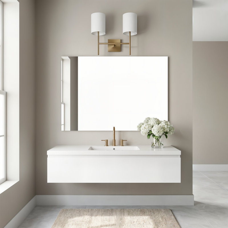 Luminaire mural pour salle de bain Barbara Barry Courtois, H 14,875 po x l 16 po x P 6,375 po, Bronze brillant, 2 lumières