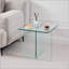 Table d'appoint en verre trempé transparent, petite table à thé, table de chevet en verre trempé-82634634