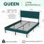 Structure de lit plateforme tapissier - avec tête de lit, aucun sommier requis, rangement sous le lit 14 po-1397180917-1397180916