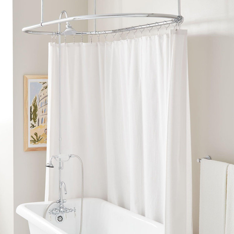 Robinet de baignoire et douche à col de cygne 59 po, Chrome