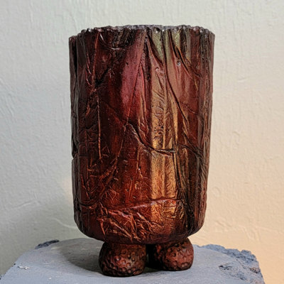 Mountain Ember Sculptural Vessel (Accent Vase) – Pal Tiya Series – 7.25" H × 4.5" W