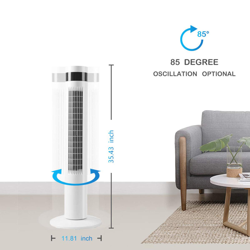 Ventilateur tour oscillant 35,43 po KELIVOL, Blanc