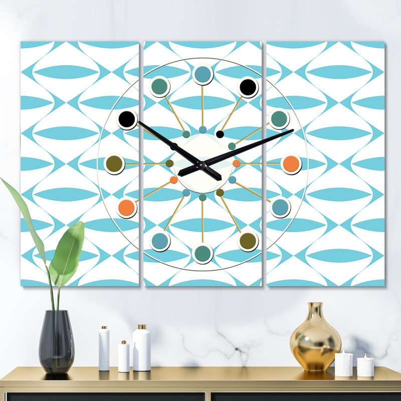 Très grande horloge murale rétro extra métrique iii Mid-Century