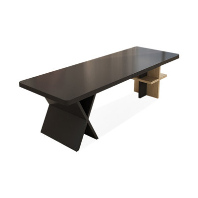 Creative desk legs Black solid wood desk