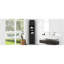 Armoire de rangement multi-fonctionnelle avec deux portes et tablettes réglables, tablette ouverte, noir-306616834