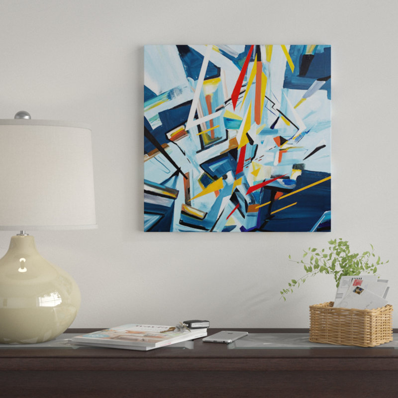 « édifices », impression sur toile, H 26 po x l 26 po x P 1,5 po, Pas de tapis, Toile tendue