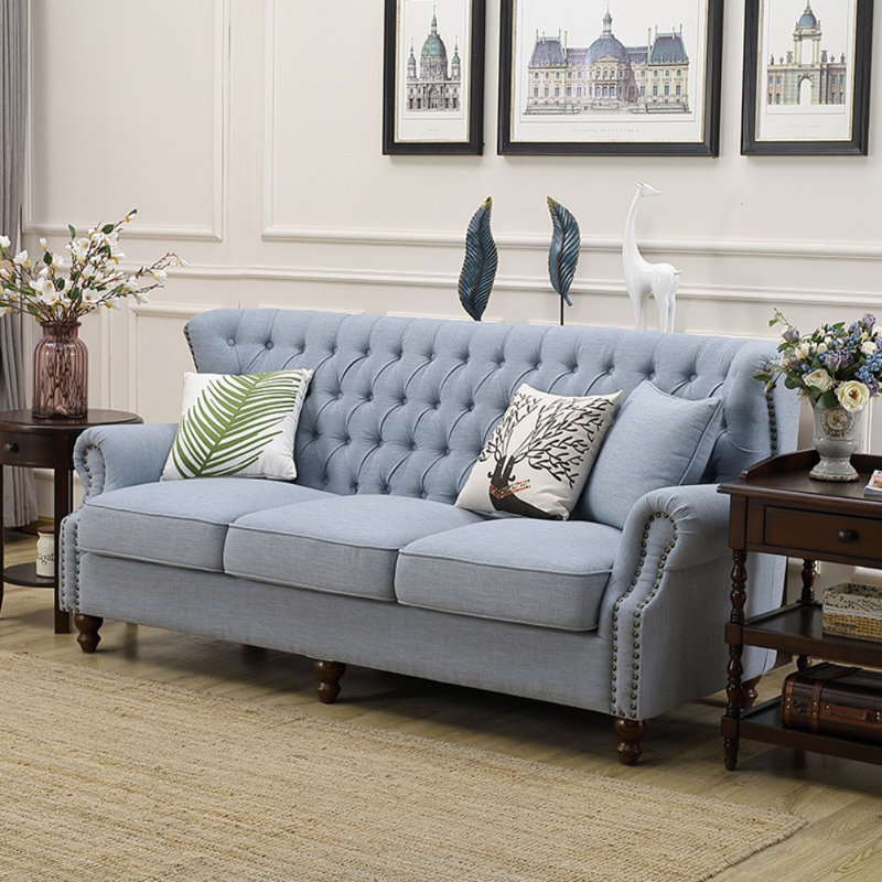 Simple Three-Person Sofa Upholstered Sofa, 37.4" H x 82.3" W x 37.4" D