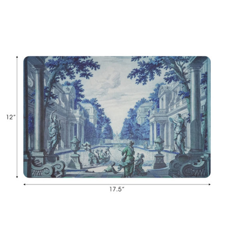 Dimanche a Paris Pebble 17.5" Vinyl Placemat, Cerulean