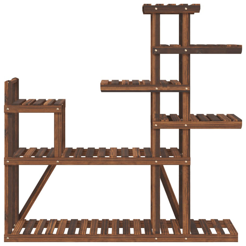 Fabius Wood Plant Stand, Carbonized Brown