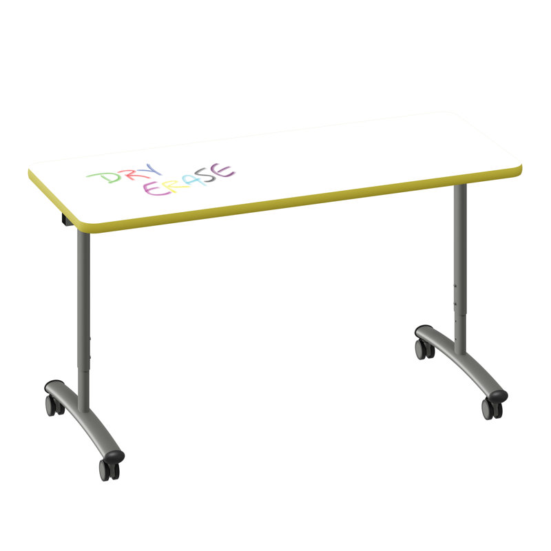 Table rabattable Premium Premium, H 38 po x L 60 po x l 24 po, Blanc / jaune