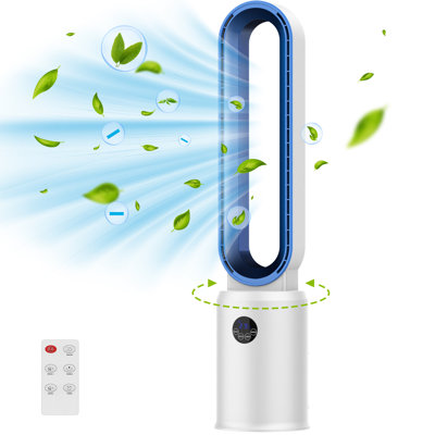 Advwin 38In Bladeless Tower Fan,  Bladeless Fan with Remote, Air Circulator Cooling Fan for Indoor Use, 24 Speeds Settings, 12 Timer, Quiet Oscillating Fan for Home Bedroom