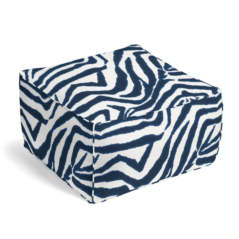 Upholstered Pouf, Marina Cotton Blend/Rayon/Viscose