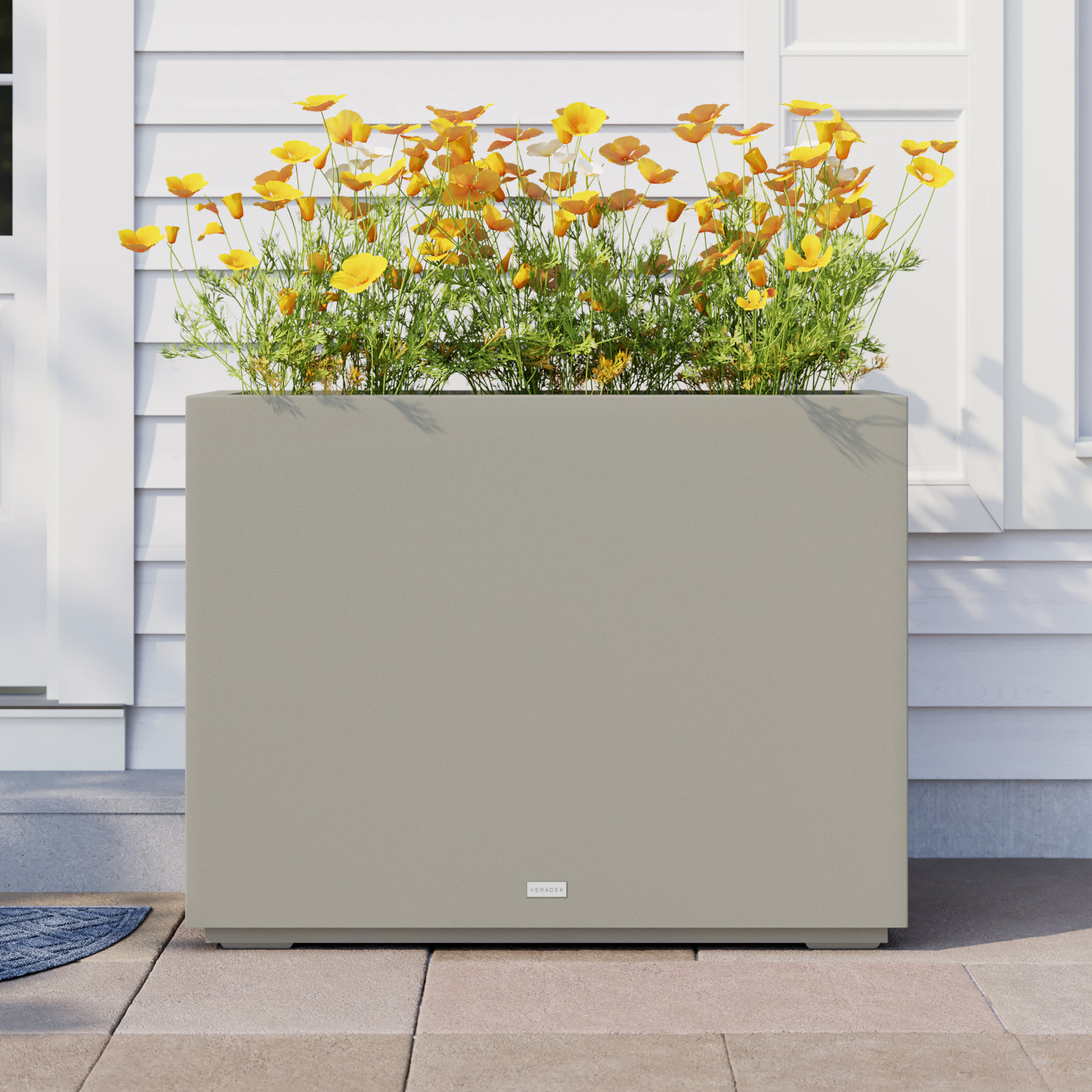 Block Series Planter Box, Gray, 30” H x 38” W x 10” D