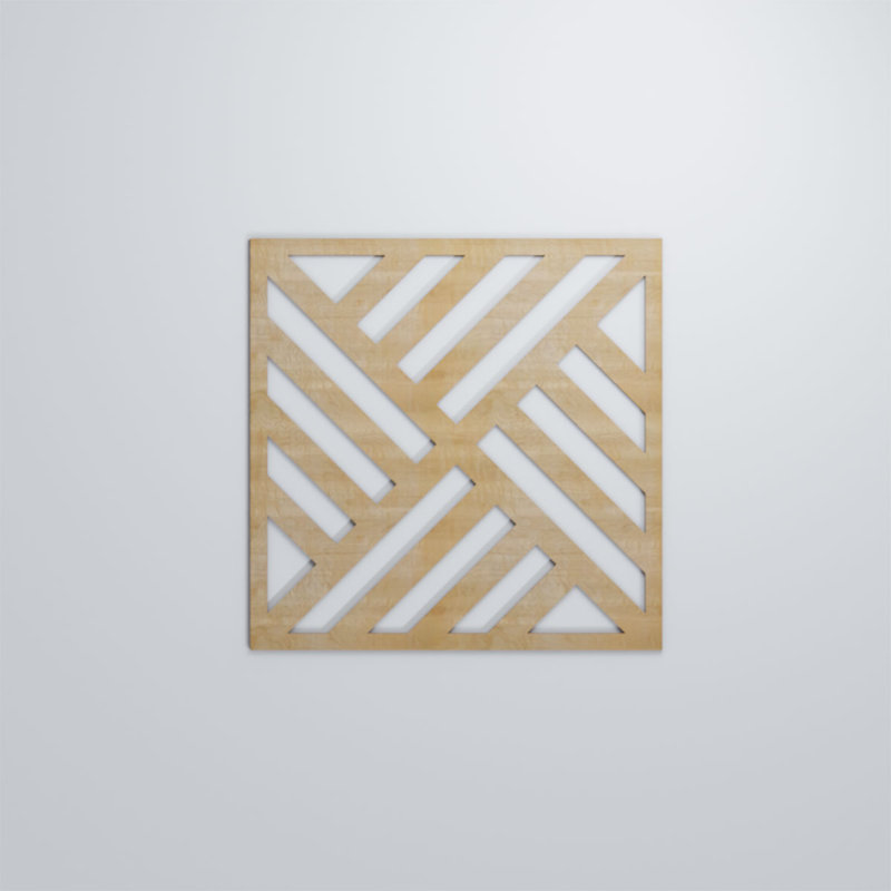 Allen Decorative Fretwork Wood Wall Panels, Walnut, 7 3/8"H x 7 3/8"W x 3/8"D