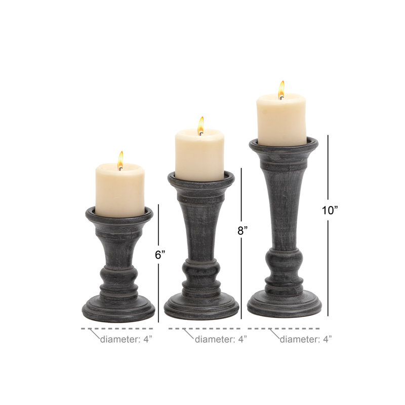 Ensemble de chandeliers de table en bois 3 pièces