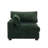 Upholstered Green Faux Rabbit Fur Flannel Armchair with Pillow Back, One Arm Single Chair Module Part For Sectional Sofa-280582032