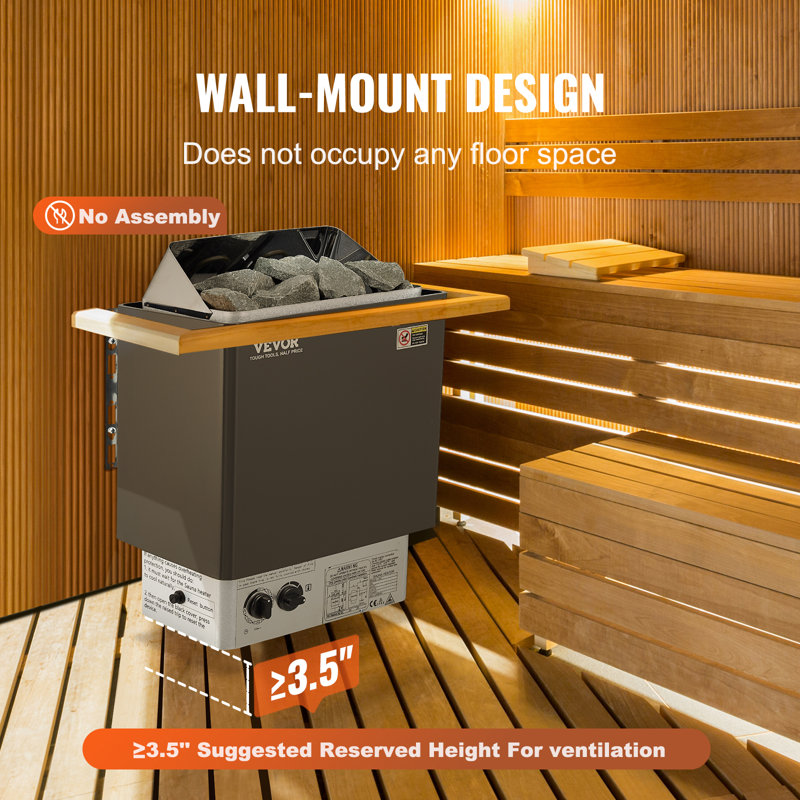 VEVOR 6KW Black Stainless Steel Electric Sauna Heater