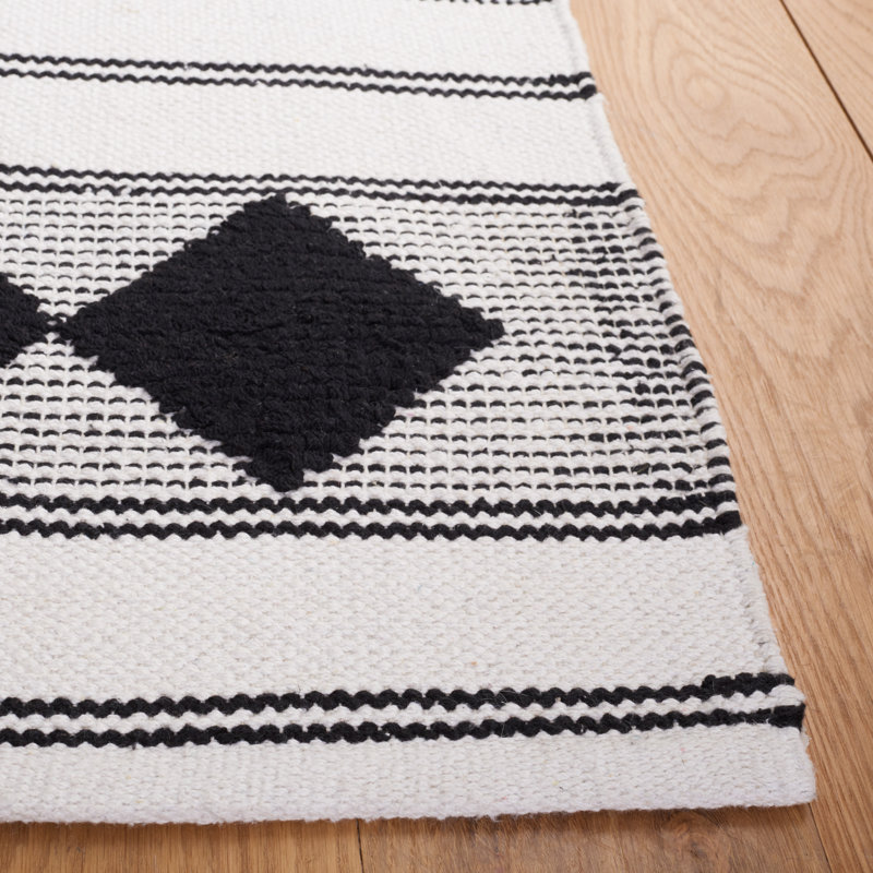 Breckenridge Flat Weave Cotton Striped Rug, Square 6'