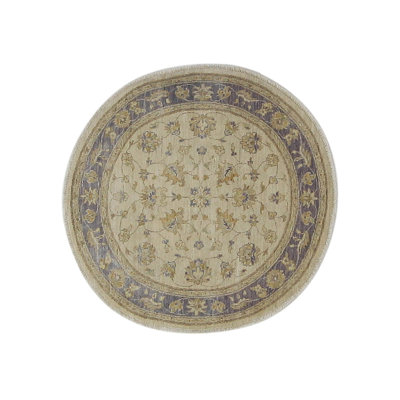 Daugherty Hand Knotted 4x4 Ivory Round