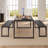 45.5" Dining Table Set For 4, Kitchen Table Set With 2 Benches, Dining Room Table Set With Metal Frame & MDF Board, Space-Saving Dinette-815841248-883681608-815841251